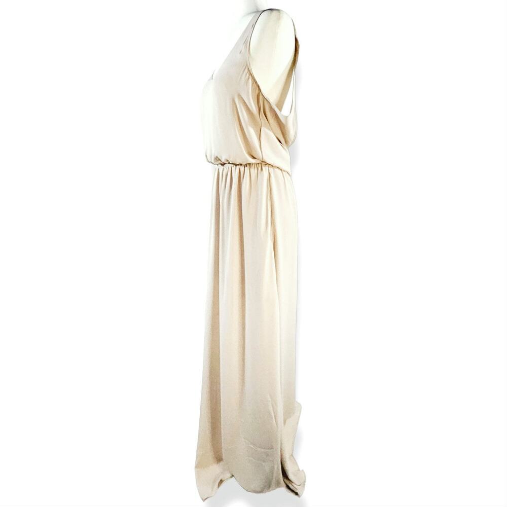 NWT Show Me Your Mumu Kendall‎ Maxi Blouson Dress Sz. M [6-8] Soft Beige Chiffon